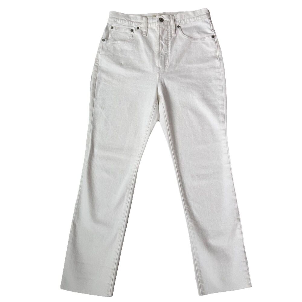 Madewell Jeans Size 27 White "The Perfect Vintage Jean" Raw Hem